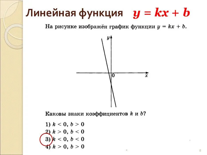 Линейная функция y = kx + b *