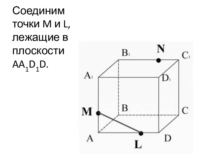 Соединим точки M и L, лежащие в плоскости AA1D1D.