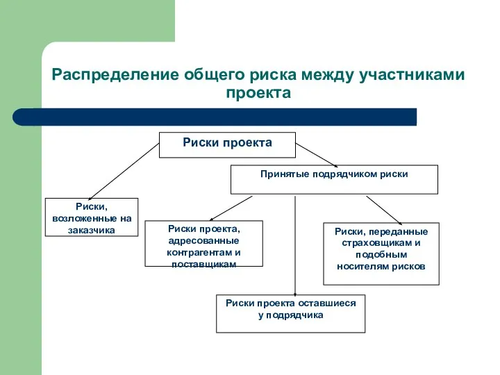 Распределение общего риска между участниками проекта