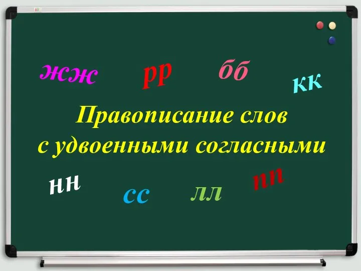 Правописание слов с удвоенными согласными нн сс лл пп жж рр бб кк