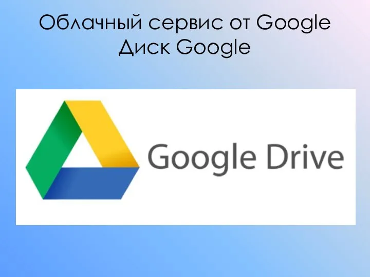 Облачный сервис от Google Диск Google