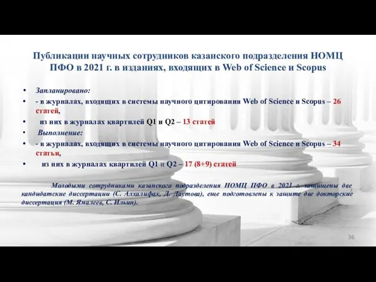Публикации научных сотрудников казанского подразделения НОМЦ ПФО в 2021 г. в изданиях,
