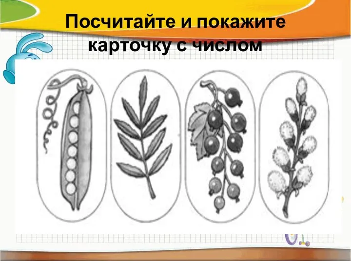 Посчитайте и покажите карточку с числом