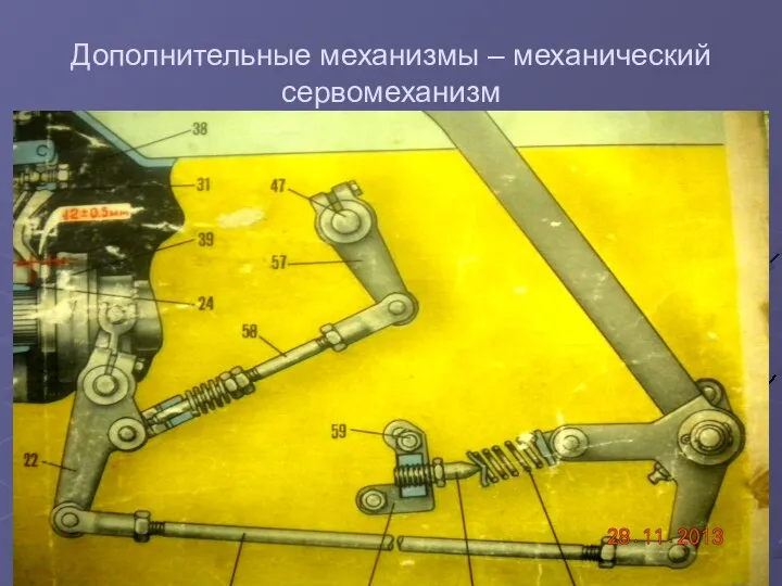 Дополнительные механизмы – механический сервомеханизм