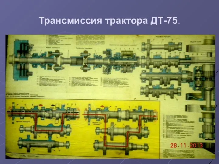 Трансмиссия трактора ДТ-75.