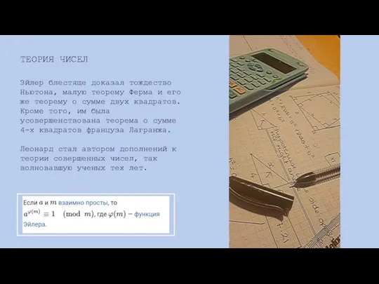 Эйлер блестяще доказал тождество Ньютона, малую теорему Ферма и его же теорему