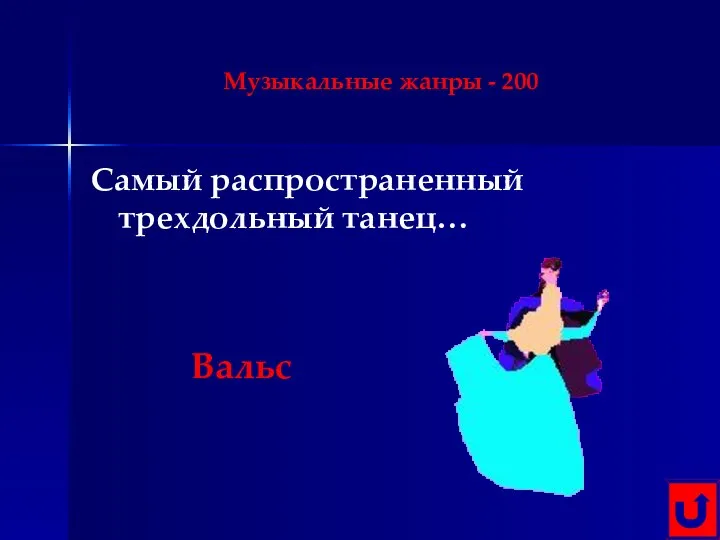 Музыкальные жанры - 200 Самый распространенный трехдольный танец… Вальс