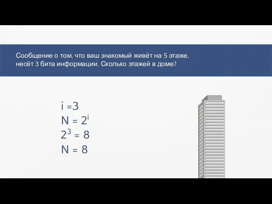 Сообщение о том, что ваш знакомый живёт на 5 этаже, несёт 3