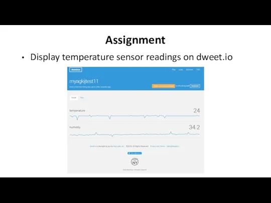 Assignment Display temperature sensor readings on dweet.io