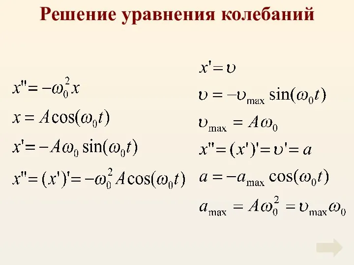 Решение уравнения колебаний