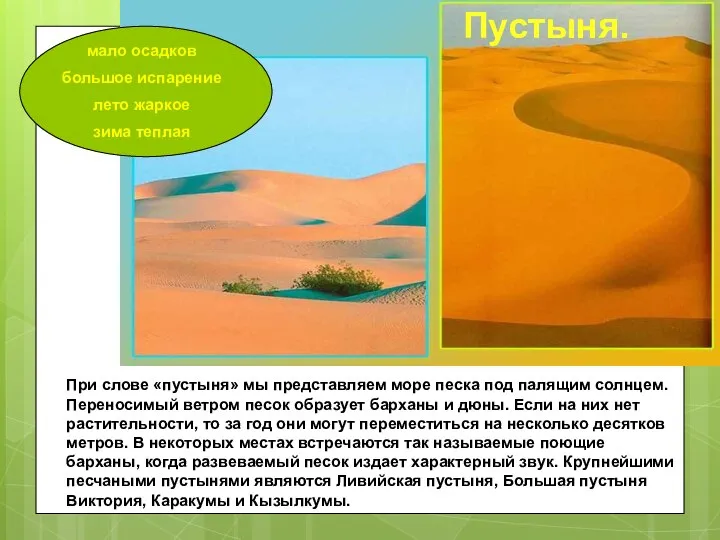 При слове «пустыня» мы представляем море песка под палящим солнцем. Переносимый ветром