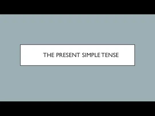 The present Simple tense(1)
