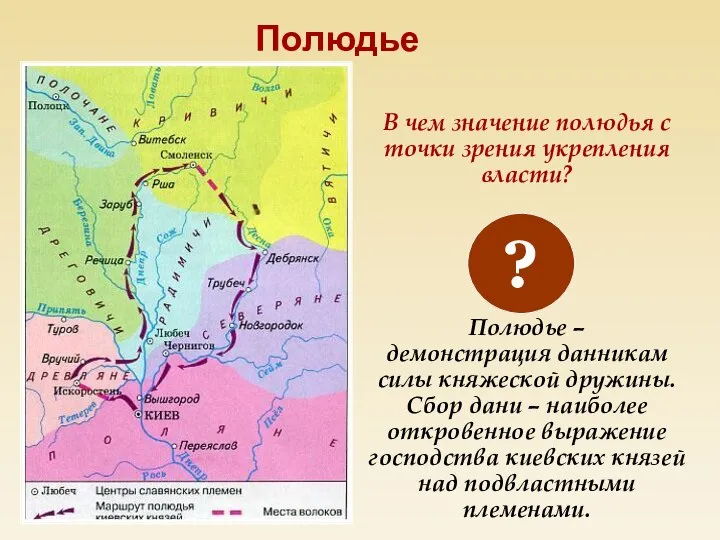 Полюдье В чем значение полюдья с точки зрения укрепления власти? Полюдье –