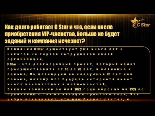 Как долго работает C Star и что, если после приобретения VIP-членства, больше