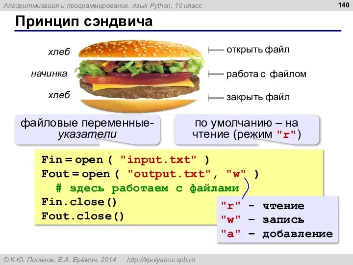 Принцип сэндвича хлеб хлеб начинка Fin = open ( "input.txt" ) Fout
