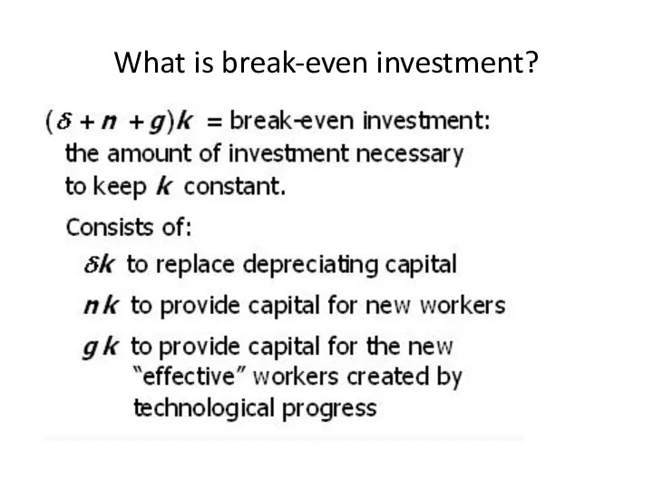 What is break-even investment?
