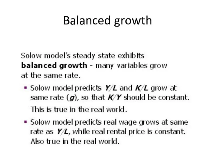 Balanced growth