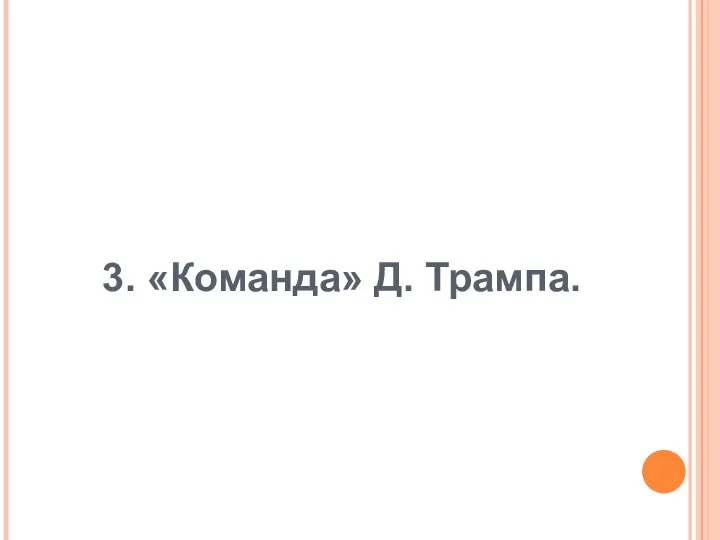 3. «Команда» Д. Трампа.