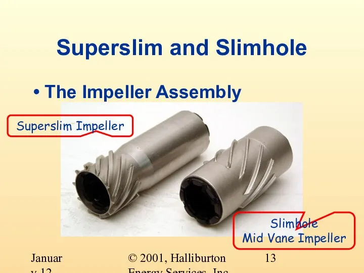 © 2001, Halliburton Energy Services, Inc. January 12, 2001 Superslim and Slimhole