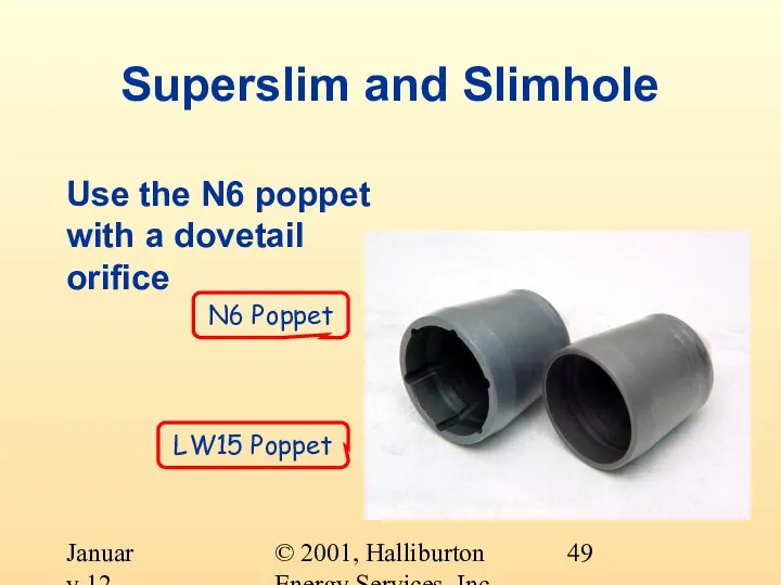 © 2001, Halliburton Energy Services, Inc. January 12, 2001 Superslim and Slimhole