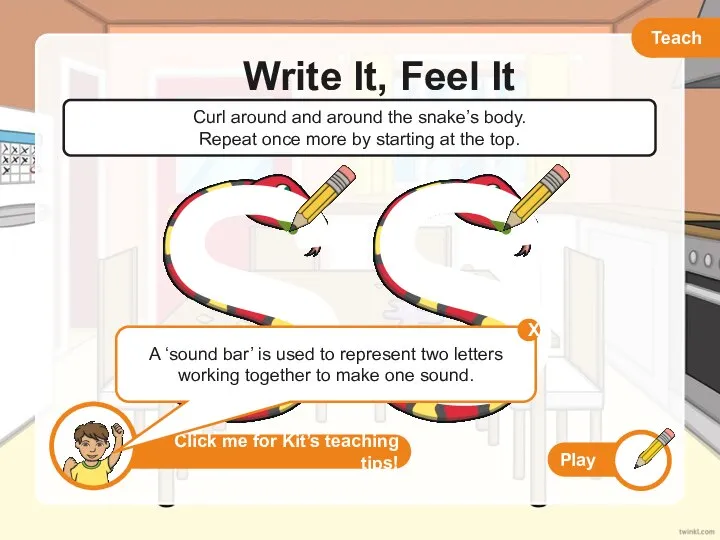 Write It, Feel It s s A ‘sound bar’ is used to