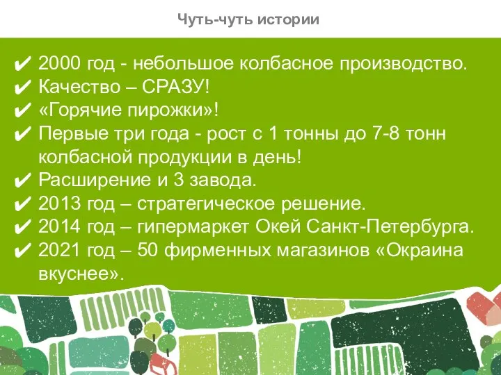 Чуть-чуть истории 2000 год - небольшое колбасное производство. Качество – СРАЗУ! «Горячие