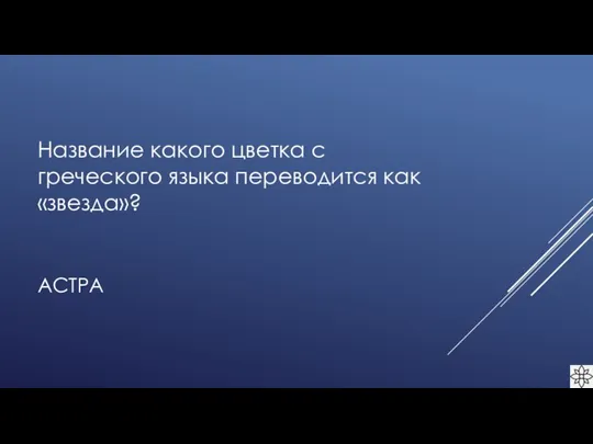 АСТРА Название какого цветка с греческого языка переводится как «звезда»?