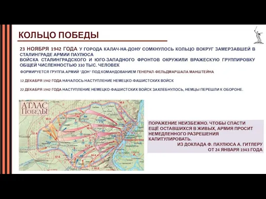 23 НОЯБРЯ 1942 ГОДА У ГОРОДА КАЛАЧ-НА-ДОНУ СОМКНУЛОСЬ КОЛЬЦО ВОКРУГ ЗАМЕРЗАВШЕЙ В