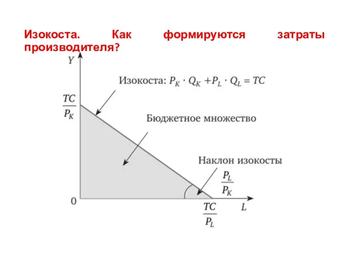 Изокоста. Как формируются затраты производителя?