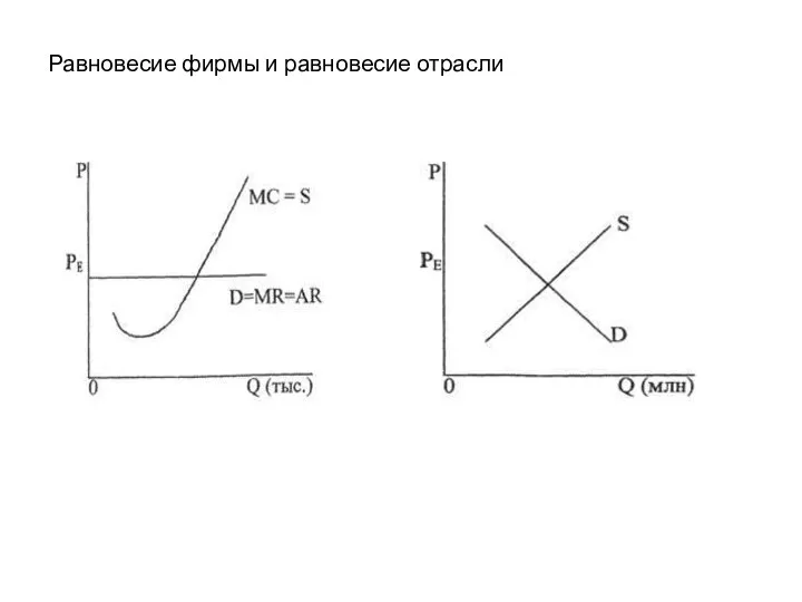 Равновесие фирмы и равновесие отрасли