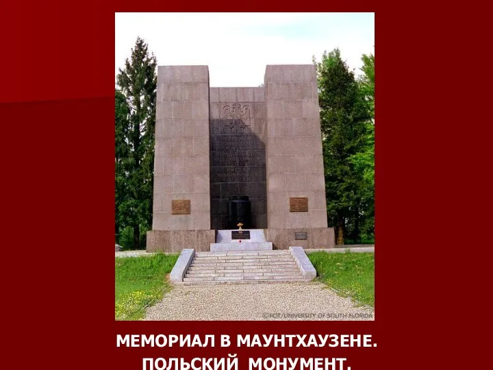 МЕМОРИАЛ В МАУНТХАУЗЕНЕ. ПОЛЬСКИЙ МОНУМЕНТ.