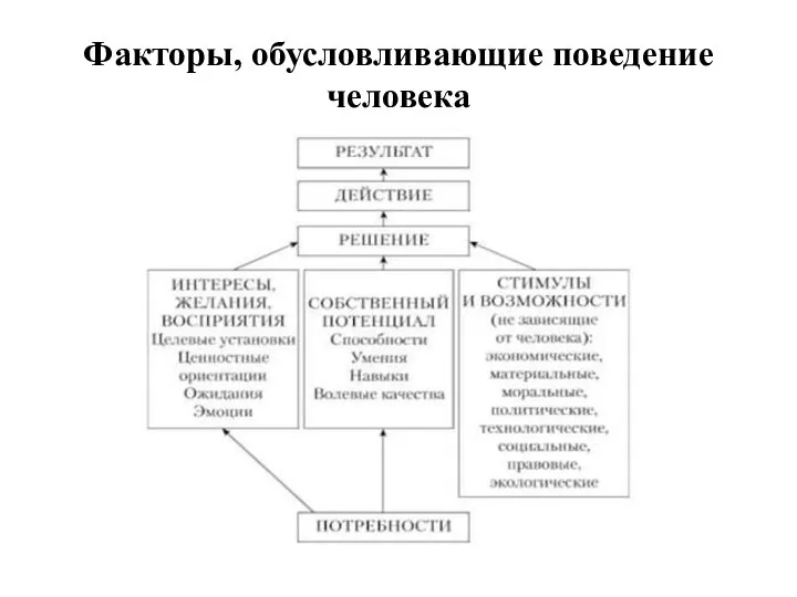 Факторы, обусловливающие поведение человека