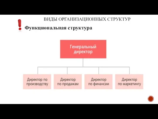 ВИДЫ ОРГАНИЗАЦИОННЫХ СТРУКТУР Функциональная структура