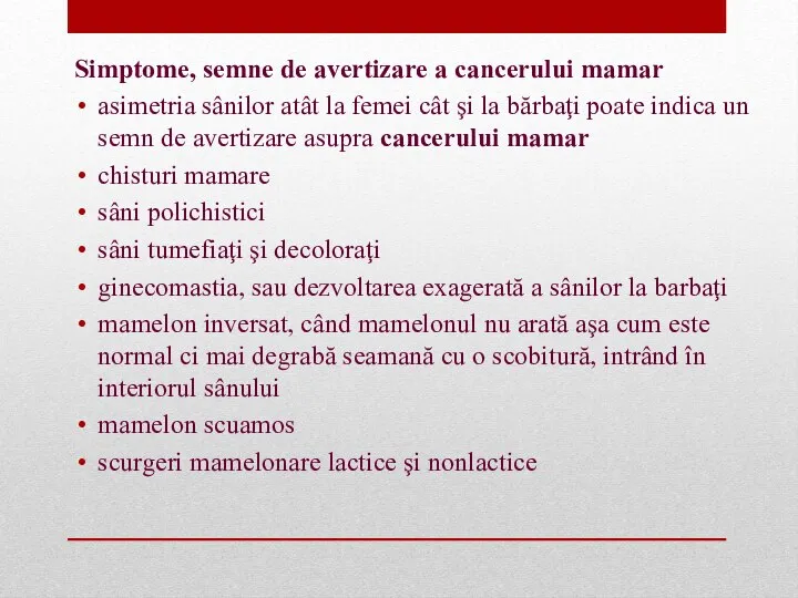 Simptome, semne de avertizare a cancerului mamar asimetria sânilor atât la femei