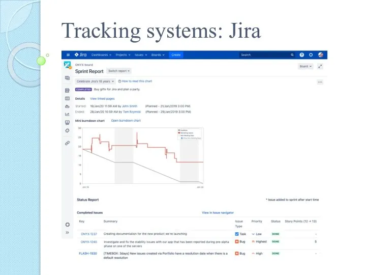Tracking systems: Jira