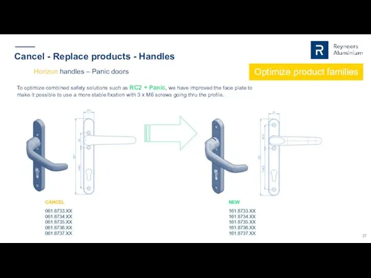 Cancel - Replace products - Handles Horizon handles – Panic doors Optimize