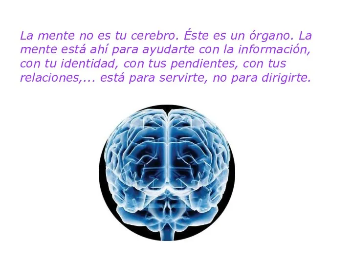 La mente no es tu cerebro. Éste es un órgano. La mente