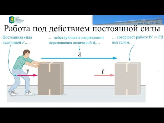 Работа под действием постоянной силы