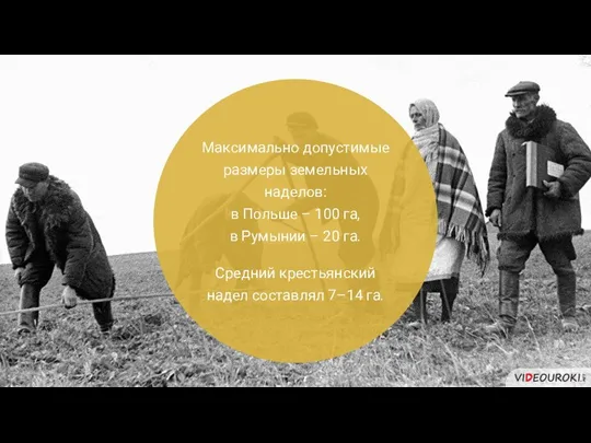 Максимально допустимые размеры земельных наделов: в Польше – 100 га, в Румынии