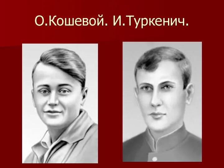 О.Кошевой. И.Туркенич.