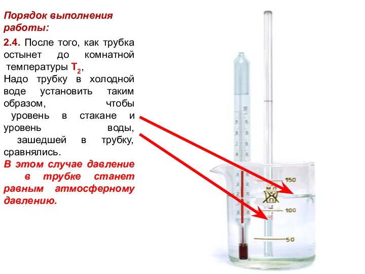 Порядок выполнения работы: 2.4. После того, как трубка остынет до комнатной температуры