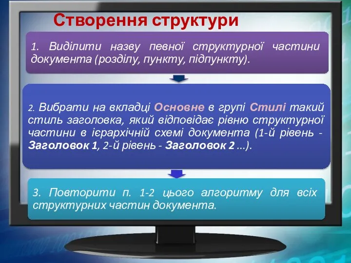 Створення структури документу