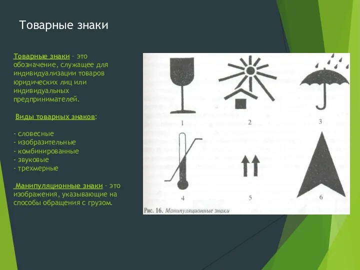 Товарные знаки – это обозначение, служащее для индивидуализации товаров юридических лиц или