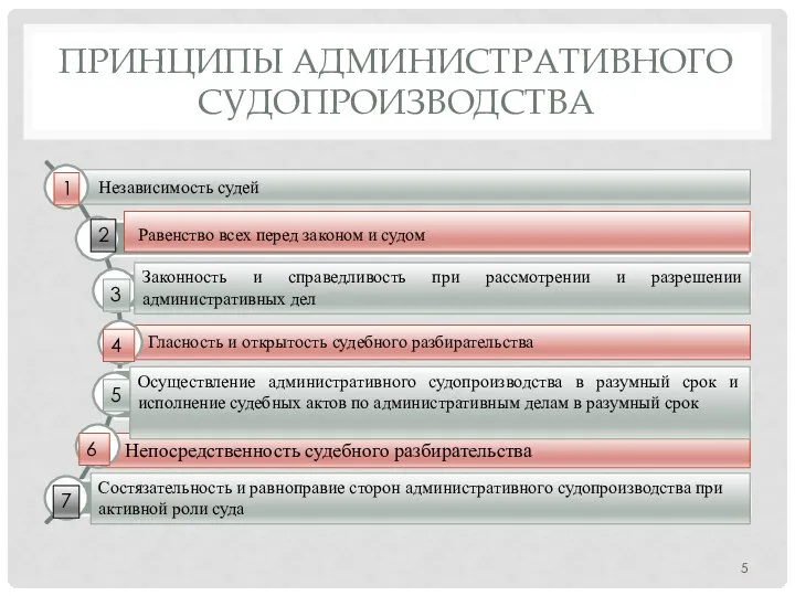 ПРИНЦИПЫ АДМИНИСТРАТИВНОГО СУДОПРОИЗВОДСТВА Равенство всех перед законом и судом Законность и справедливость