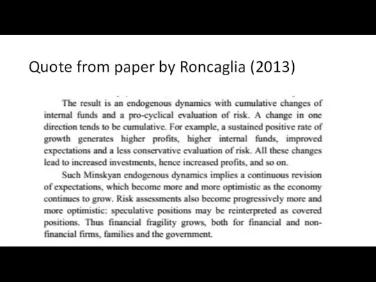 Quote from paper by Roncaglia (2013)