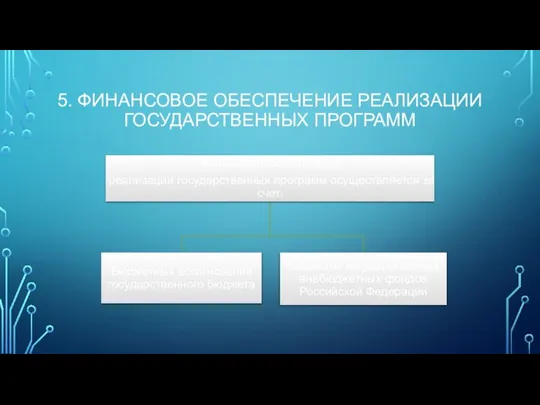 5. ФИНАНСОВОЕ ОБЕСПЕЧЕНИЕ РЕАЛИЗАЦИИ ГОСУДАРСТВЕННЫХ ПРОГРАММ