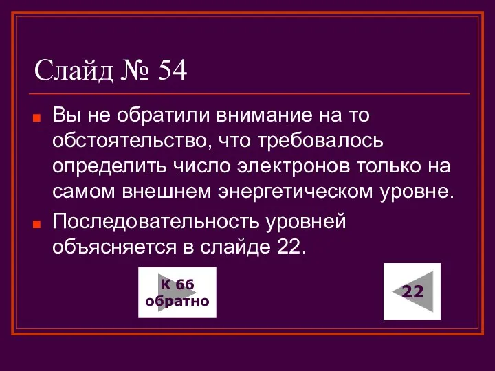 Слайд № 54 Вы не обратили внимание на то обстоятельство, что требовалось