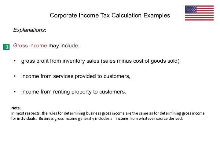 Explanations: Gross income may include: gross profit from inventory sales (sales minus