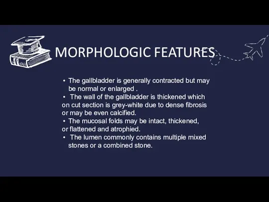 MORPHOLOGIC FEATURES The gallbladder is generally contracted but may be normal or