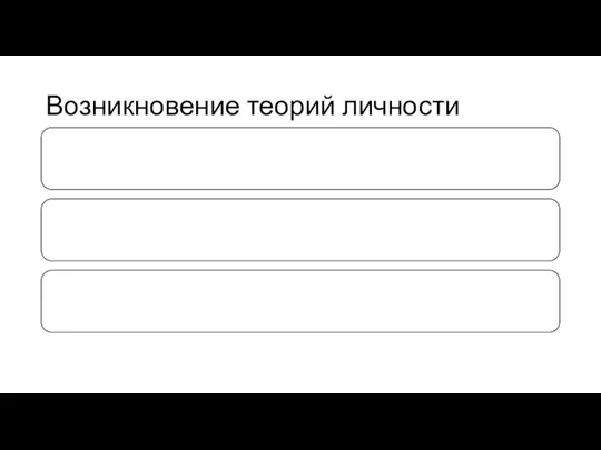 Возникновение теорий личности XX в. явился тем историческим этапом, с которым связано